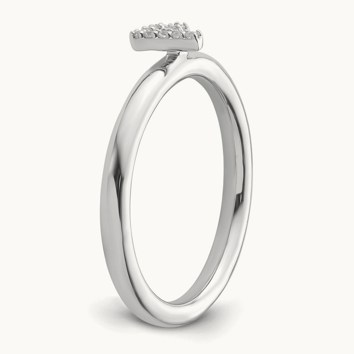 Stackable Diamond Ring — 14K White Gold, F