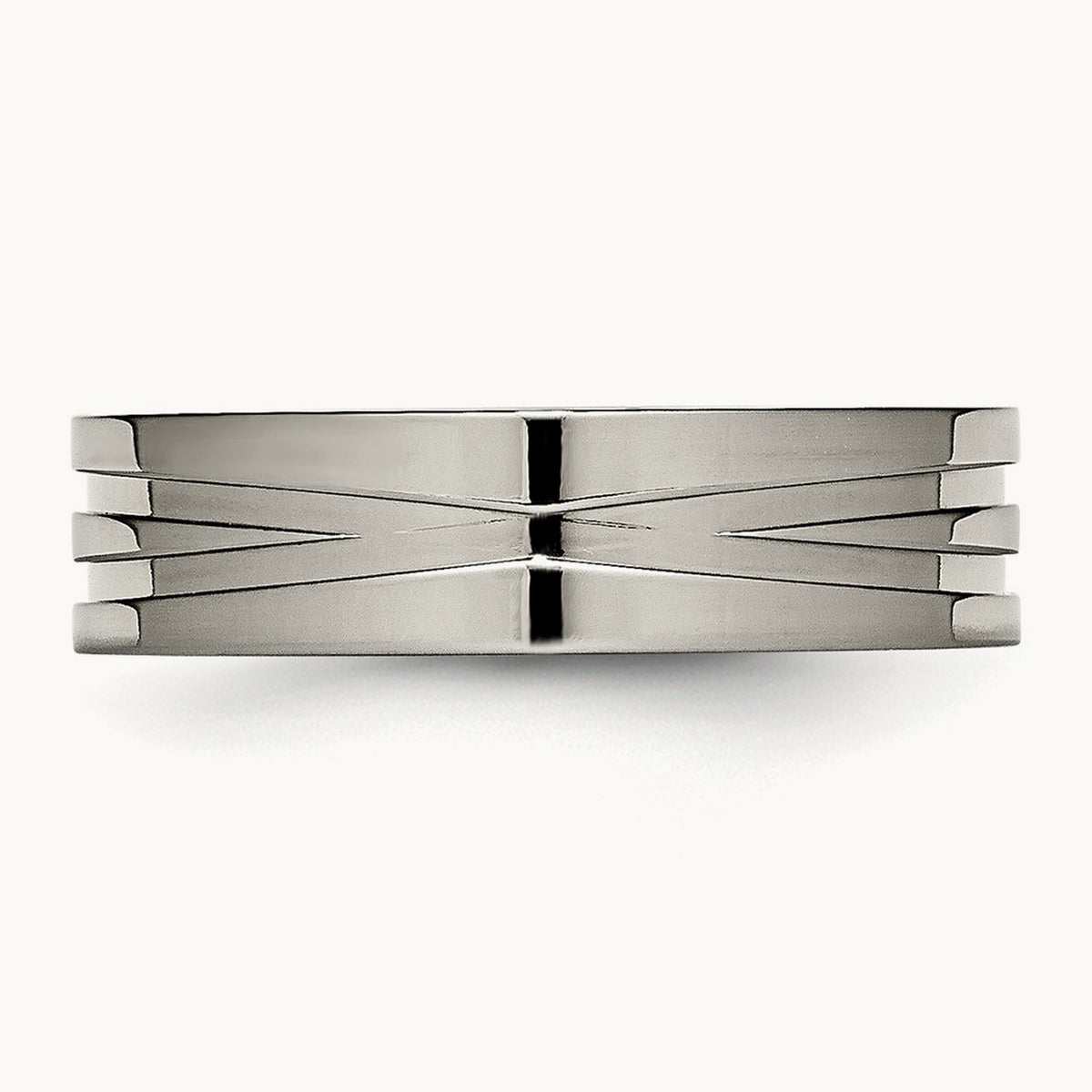 Polished Grooved Band, 6mm, Titanium