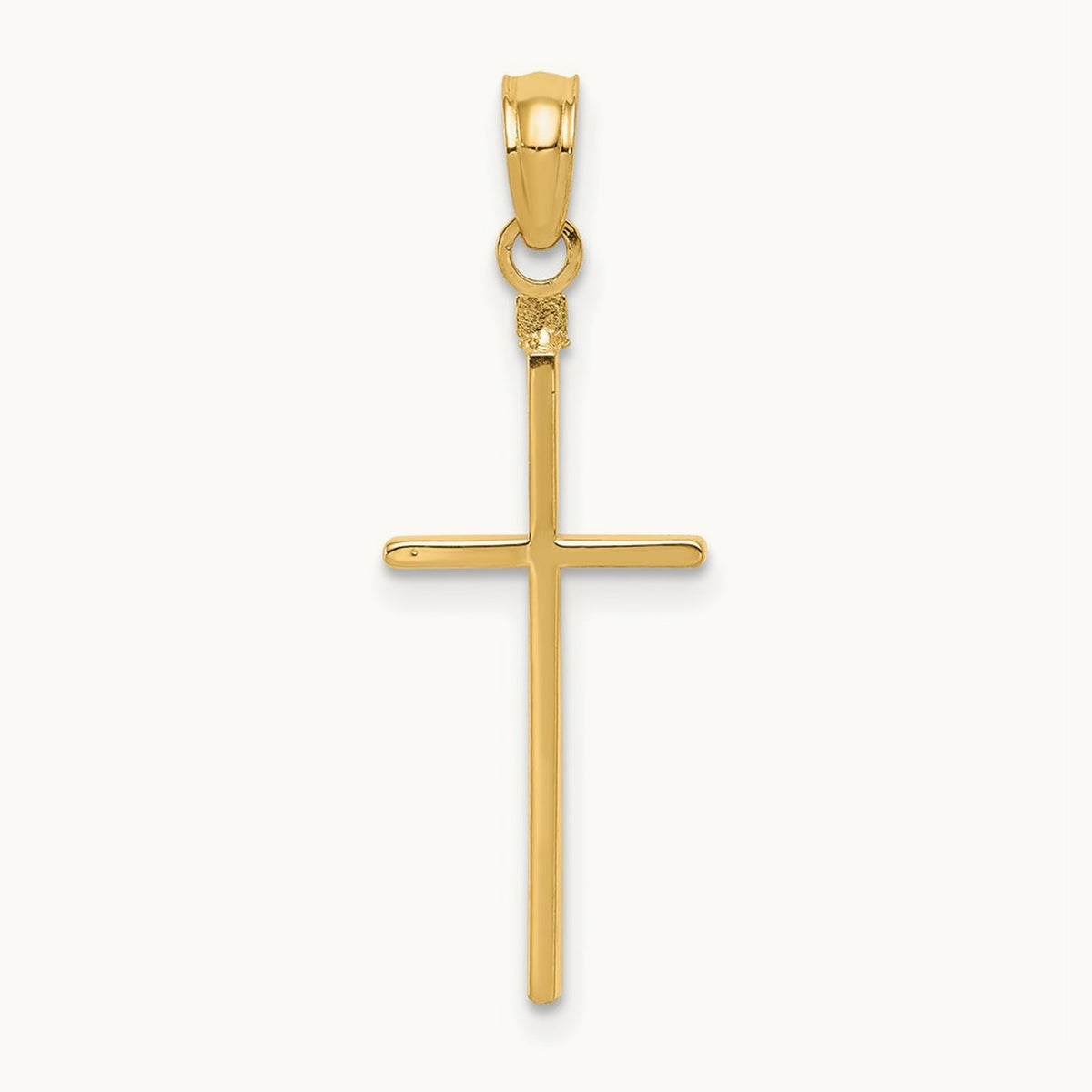 Polished Cross Pendant — 14K Yellow Gold