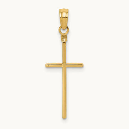 Polished Cross Pendant — 14K Yellow Gold