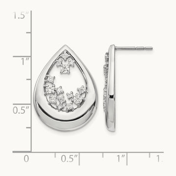 Diamond Post Earrings, 14K White Gold