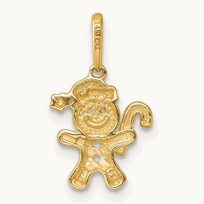 Madi K Polished Smiling Gingerbread Pendant, 14K