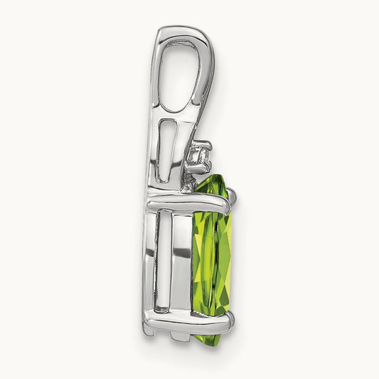 Oval Peridot and Diamond Pendant — photo set