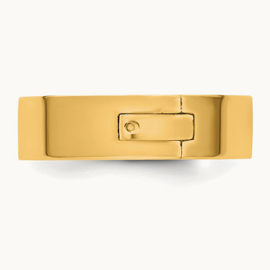 CLIQ Hinged Flat Wedding Band, 6mm, 14K Yellow Gold