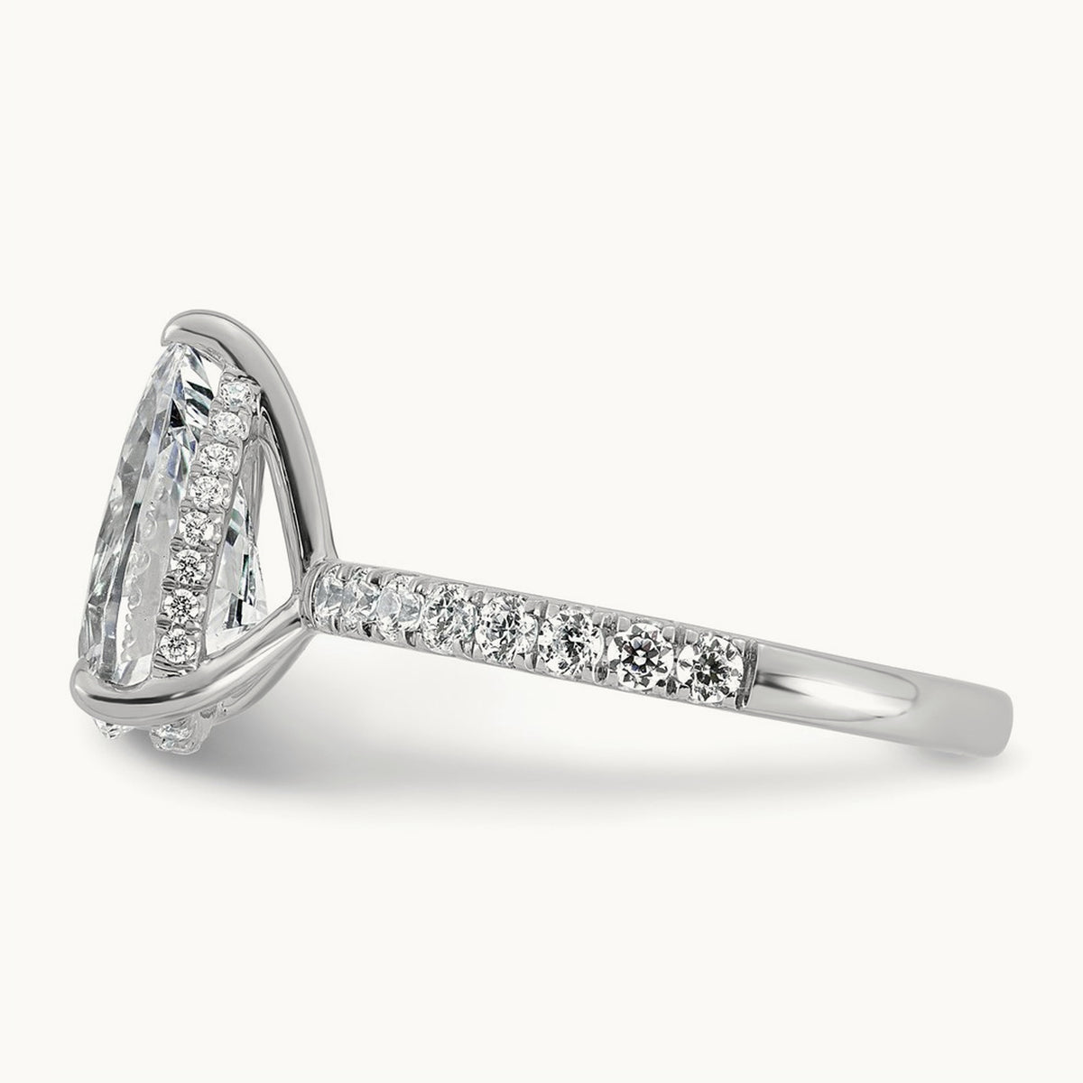 Pear Solitaire Engagement Ring, 1.25-4.75 ct tw Lab-Grown Diamond — 3 1/2 ct, 14K White Gold