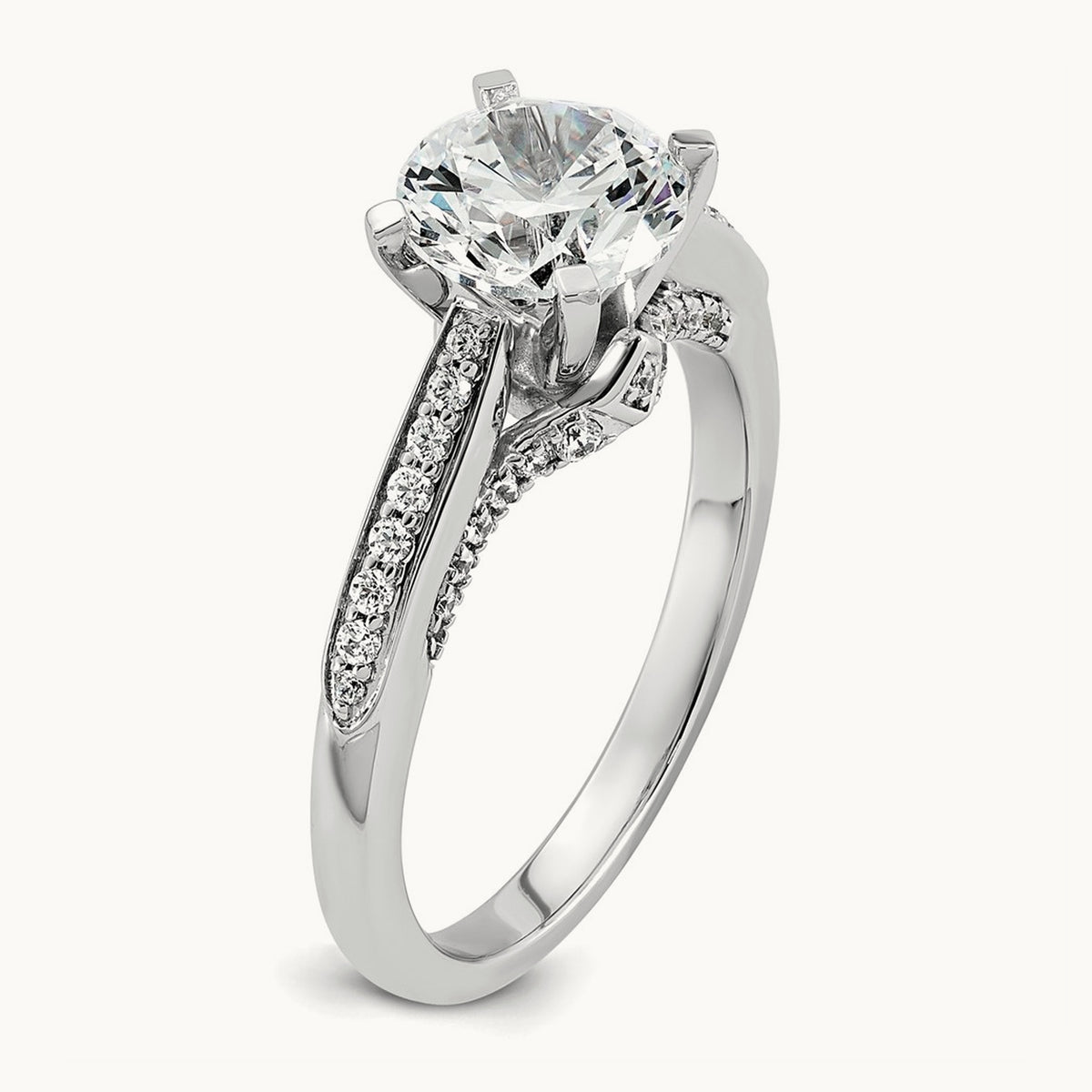 Round Engagement Ring, 1.75 ct tw Lab-Grown Diamond