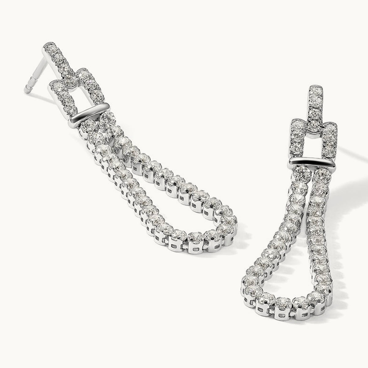Dangle Loop Post Earrings, 1.50 ct tw Lab-Grown Diamond