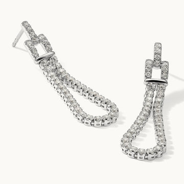 Dangle Loop Post Earrings, 1.50 ct tw Lab-Grown Diamond