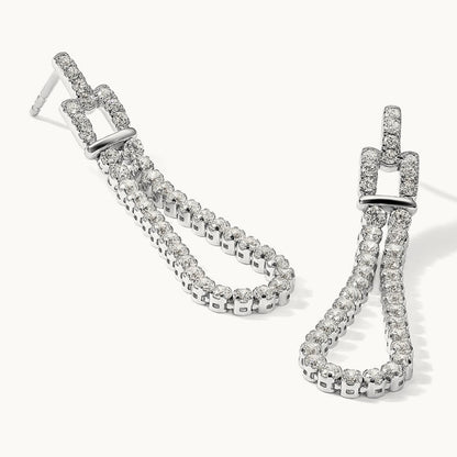 Dangle Loop Post Earrings, 1.50 ct tw Lab-Grown Diamond