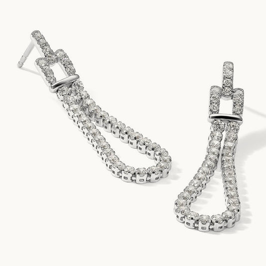 Dangle Loop Post Earrings, 1.50 ct tw Lab-Grown Diamond
