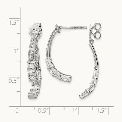 Front /Back Dangle Post Earrings, 2.50 ct tw Lab-Grown Diamond