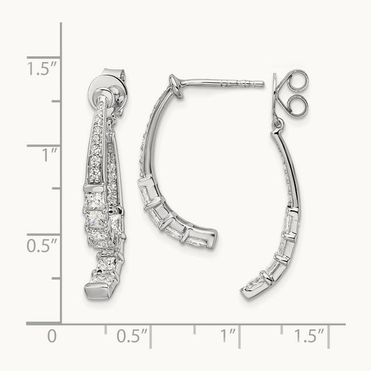 Front /Back Dangle Post Earrings, 2.50 ct tw Lab-Grown Diamond