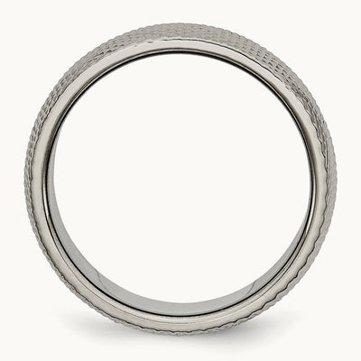 Polished and Textured Band, 8mm, Titanium