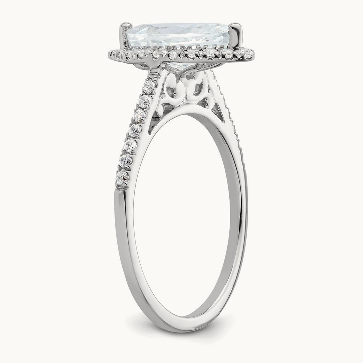 Marquise Halo Semi-Mount Engagement Ring, 0.25 ct tw — 1/3 ct, 14K White Gold