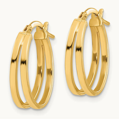 Polished Double Hoops — 14K Yellow Gold
