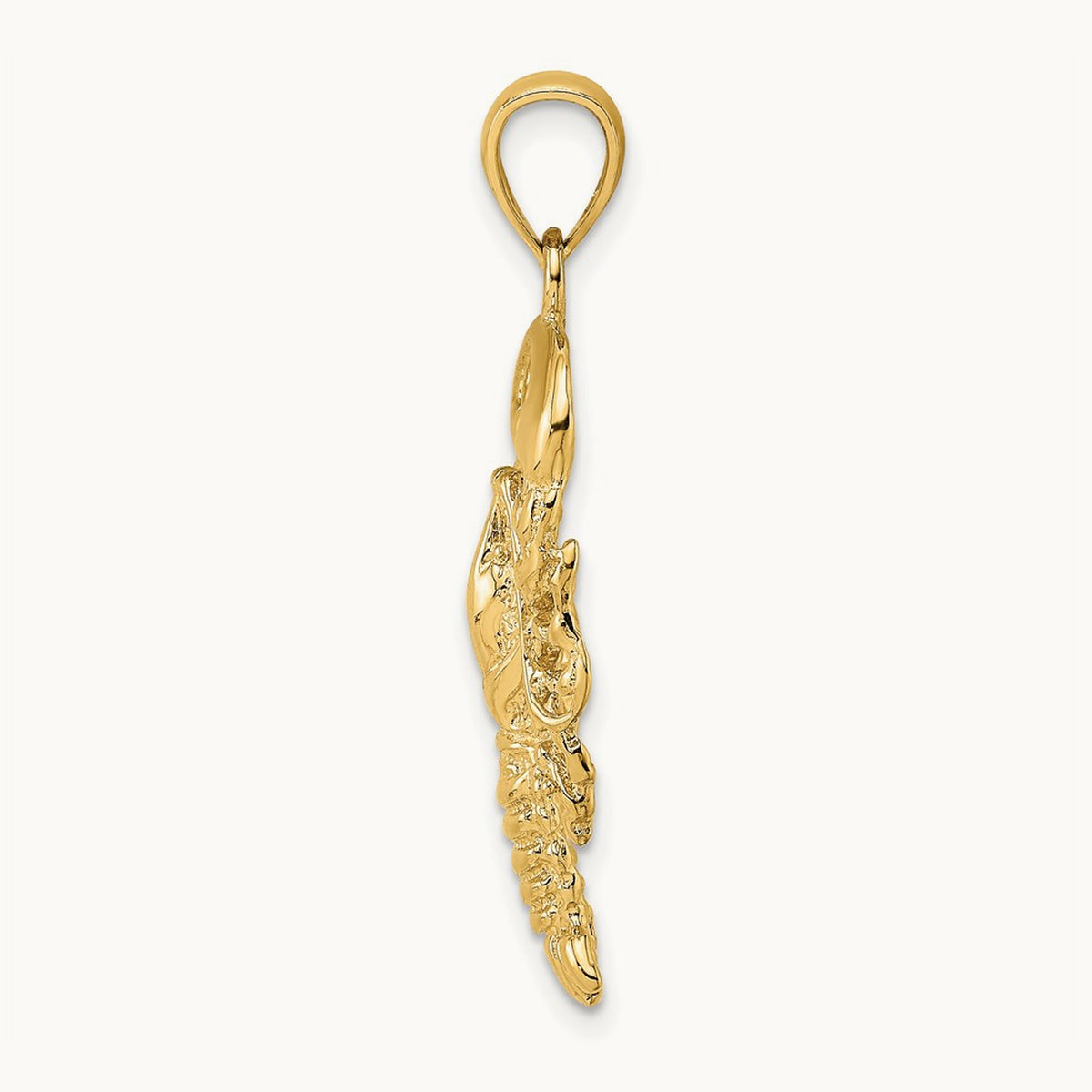 Textured Maine Lobster Charm, 14K