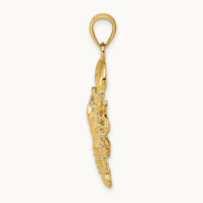 Textured Maine Lobster Charm, 14K