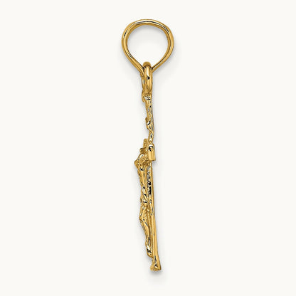 Mini Crucifix Charm, 14K
