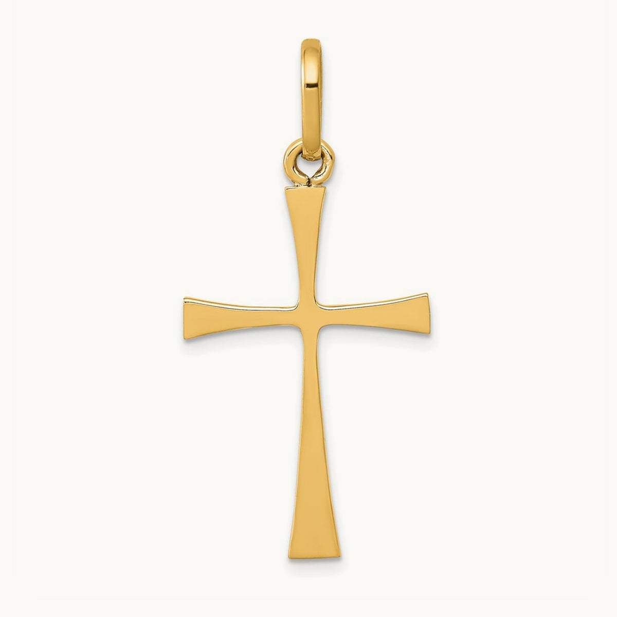 Polished Cross Pendant, 14K