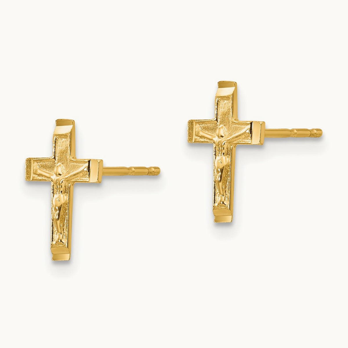 Madi K Crucifix Post Earrings, 14K