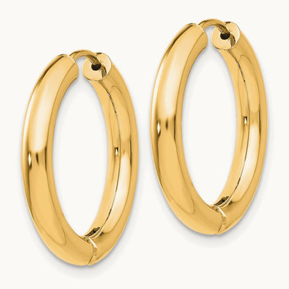 Polished Hinged Hoop Earrings, 14K
