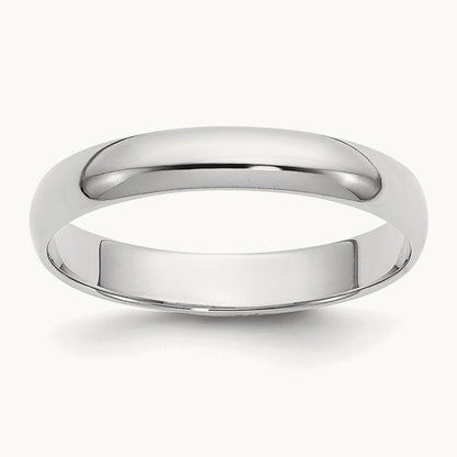 Half Round Band, 3mm, 10K White Gold