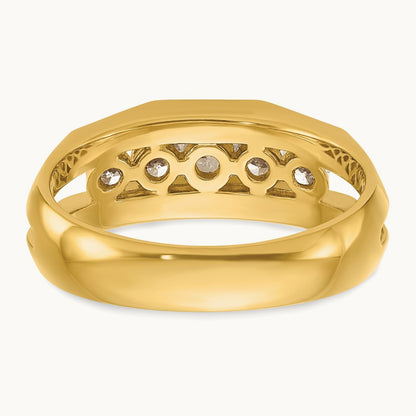 IBGoodman Men's Polished Cut-Out 5-Stone Diamond Ring, 14K