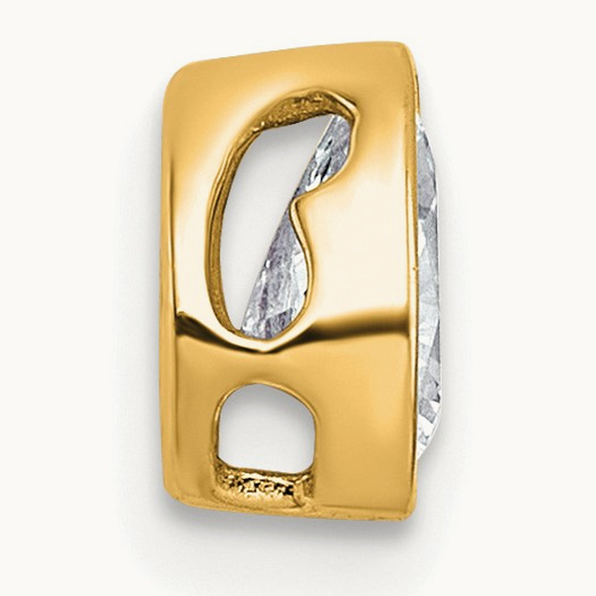 Pear Bezel Chain Slide, 0.25-3.00 ct tw Lab-Grown Diamond — 1/2 ct, VS (Best), 14K Yellow Gold
