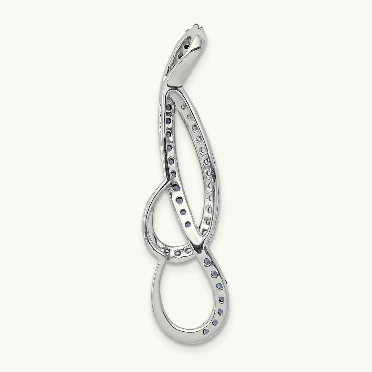 1/4ct. Blue and White Diamond Fancy Chain Slide, 14K White Gold