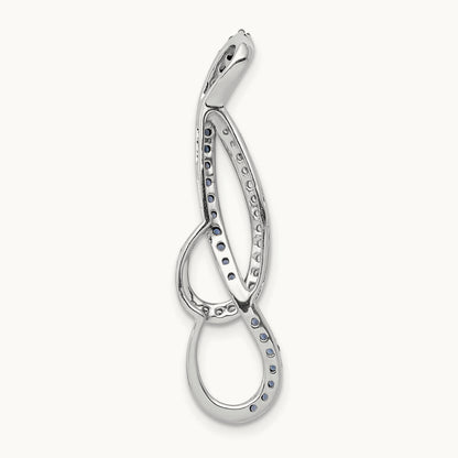 1/4ct. Blue and White Diamond Fancy Chain Slide, 14K White Gold