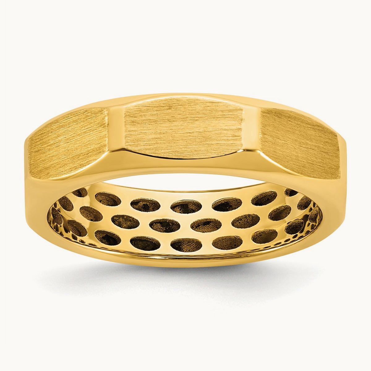 IB Goodman Men's Satin Octagonal Ring, 5.8mm — 14K Yellow Gold
