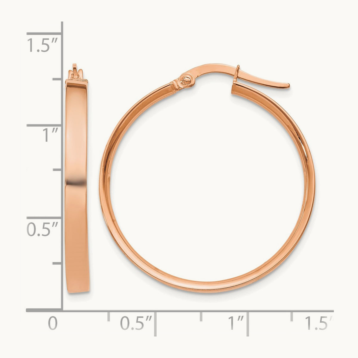 Large Hoop Earrings — 14K Rose Gold, 3mm