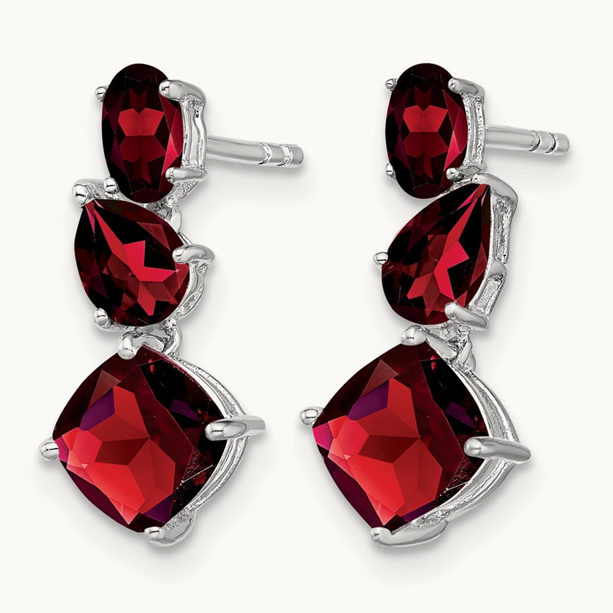 Garnet Dangle Earrings — photo set