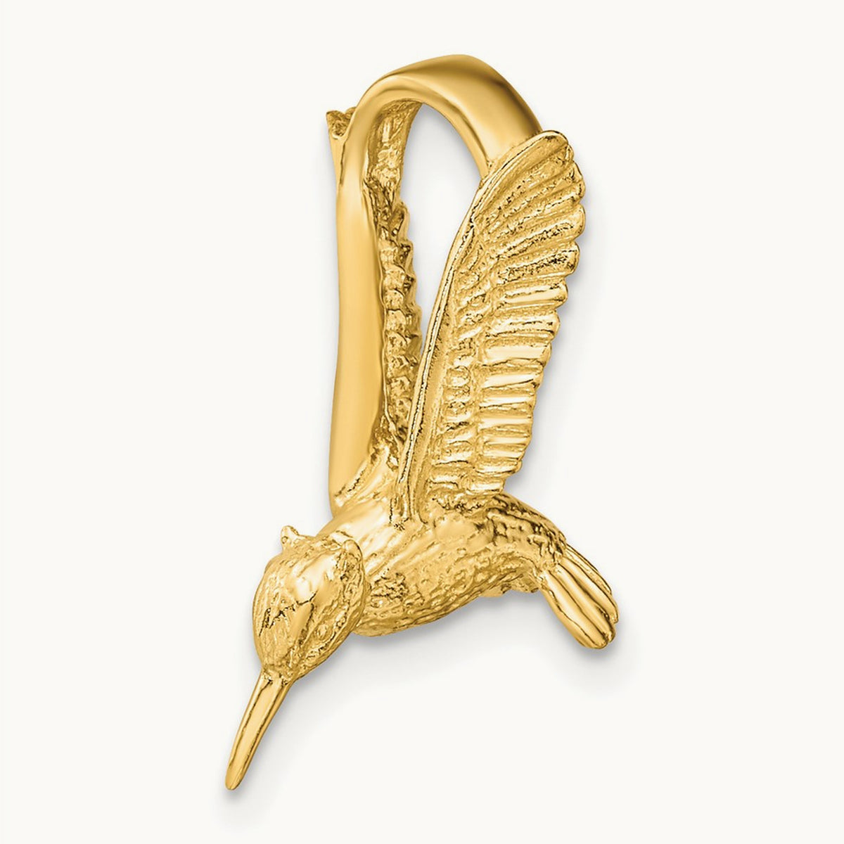 3-D Hummingbird Charm, 14K