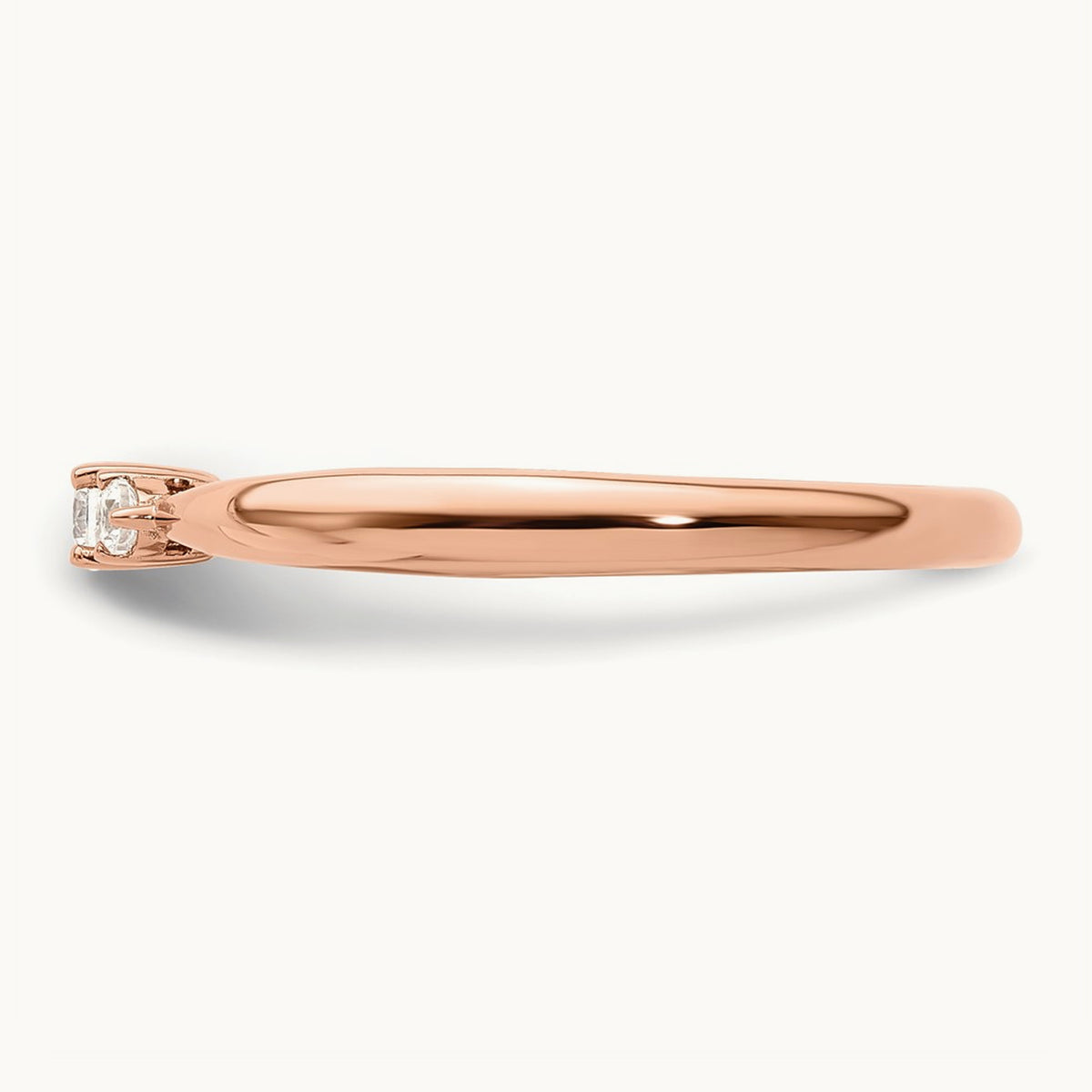 Diamond Complete 3 Stone Promise/Engagement Ring, 14K Rose Gold