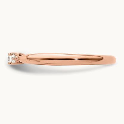 Diamond Complete 3 Stone Promise/Engagement Ring, 14K Rose Gold