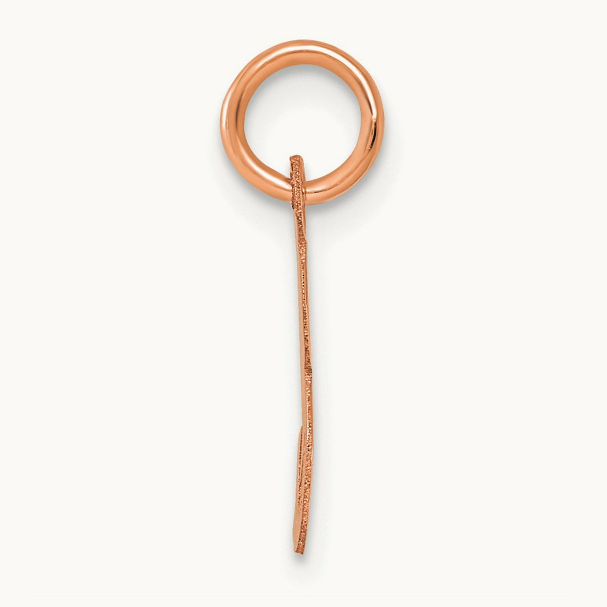 Small Script Letter E Initial Charm, 14K Rose Gold