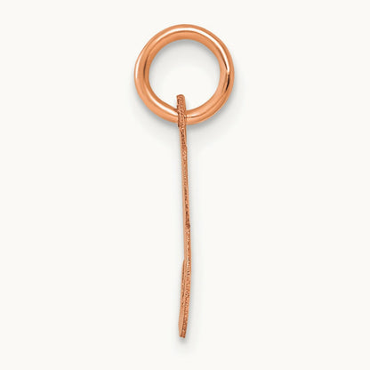 Small Script Letter E Initial Charm, 14K Rose Gold