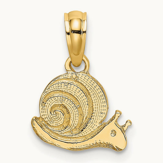 Textured Mini Snail Charm, 14K
