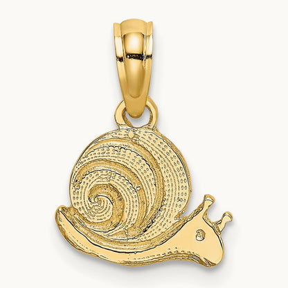 Textured Mini Snail Charm, 14K