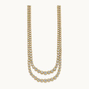 Graduated Layered Tennis Necklace, 15.00 ct tw Lab-Grown Diamond