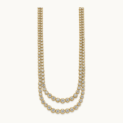 Graduated Layered Tennis Necklace, 15.00 ct tw Lab-Grown Diamond