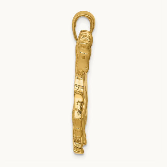 Horse Galloping Pendant, 14K