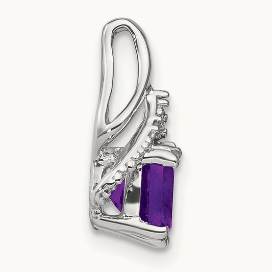 Cushion Amethyst and Diamond Pendant — photo set