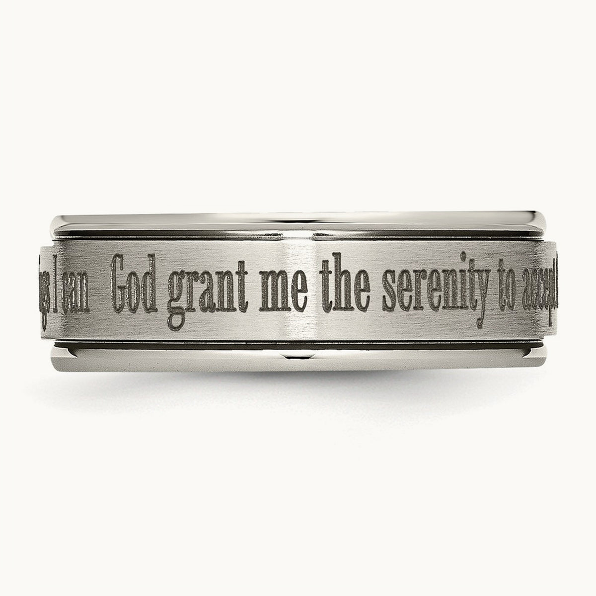 Brushed & Polished Serenity Laser Design Ridged Edge Band — photo set