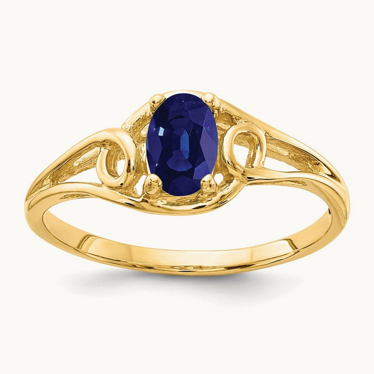 6x4mm Oval Sapphire ring, 14K