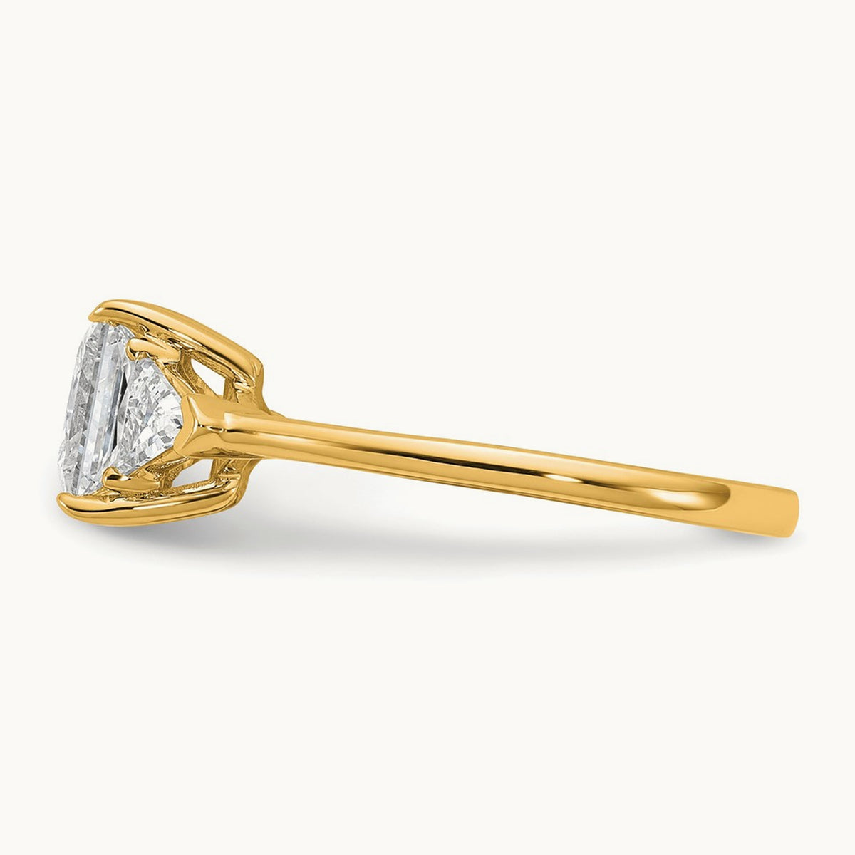 Princess/Trillion Engagement Ring, 1.50-4.00 ct tw Lab-Grown Diamond — 2 ct, 14K Yellow Gold