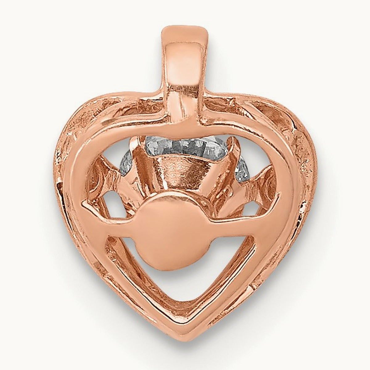 Vibrant Heart Pendant, 0.25 ct tw Lab-Grown Diamond — 14K Rose Gold