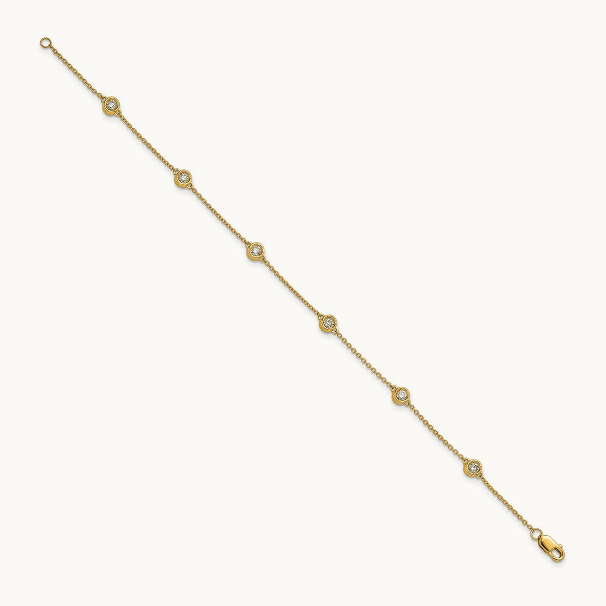 Diamond Station Cable Bracelet, 14K