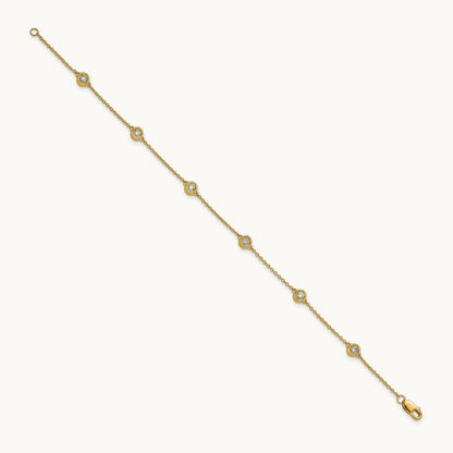 Diamond Station Cable Bracelet, 14K